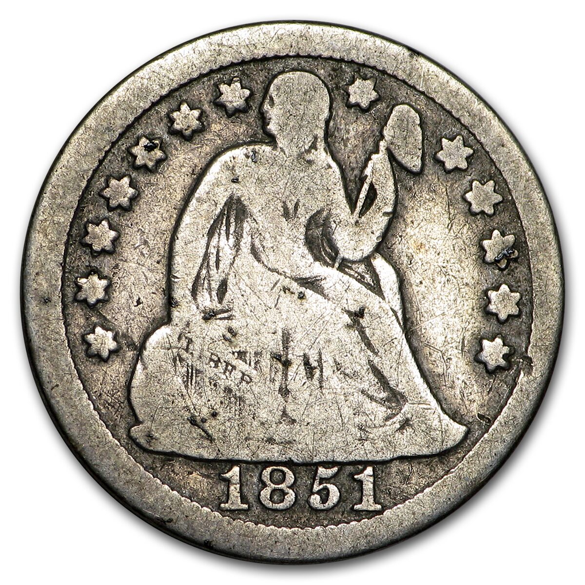 1851 Liberty Seated Dime Good