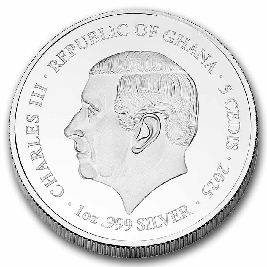 2025 Ghana 1 oz Silver Patron Saints St. Mary the Virgin (Color)