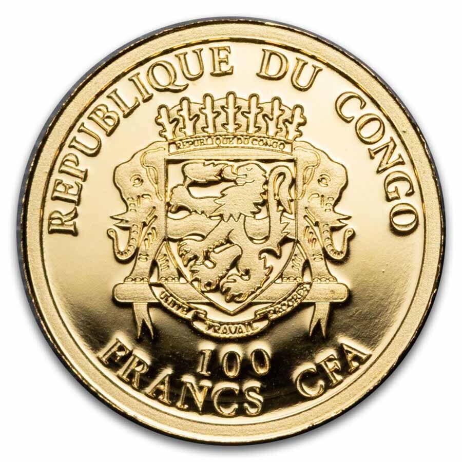 2025 Republic of Congo 1/2 gram Gold Proof Christmas Reindeer