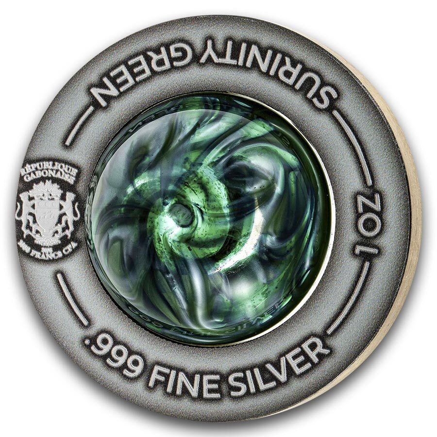 2025 Gabon 1 oz Silver Surinity Green (with Box & COA)