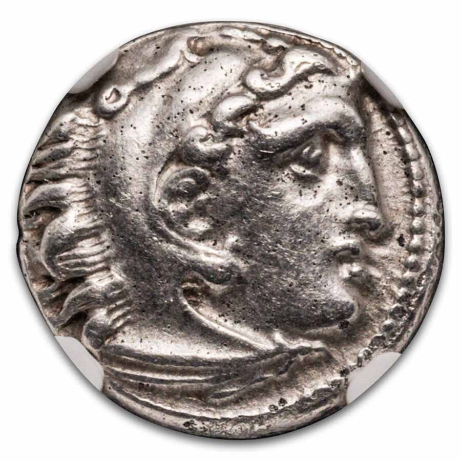 Kingdom of Macedon AR Drachm Alexander III (336-323 BC) XF NGC