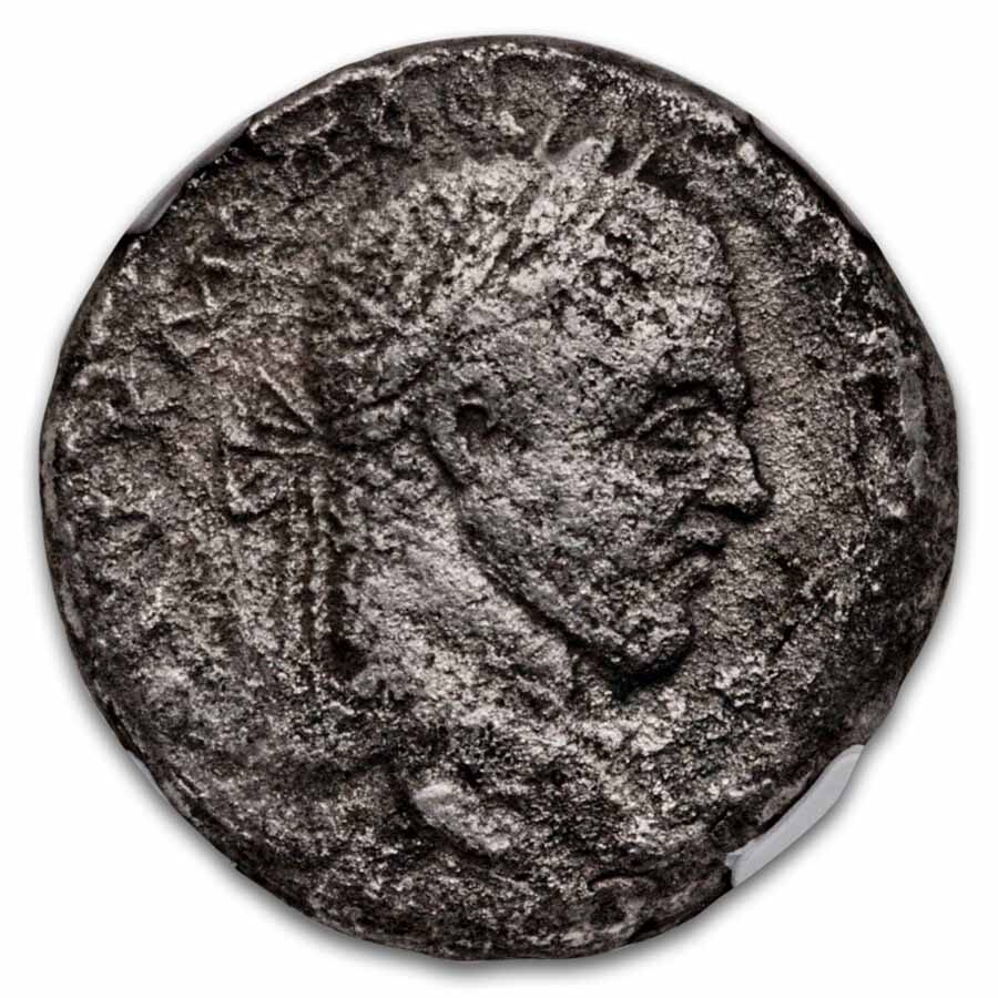 Roman Empire AR Tetradrachm Macrinus (217-218 AD) Ch F NGC