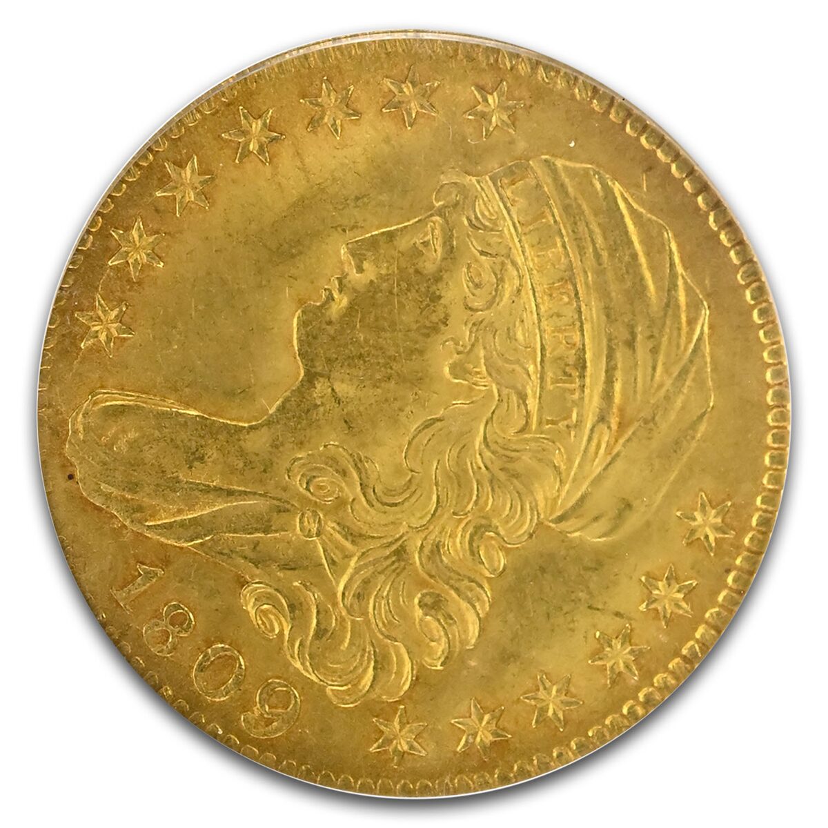 1809/8 Capped Bust $5 Gold Half Eagle MS-64+ PCGS CAC