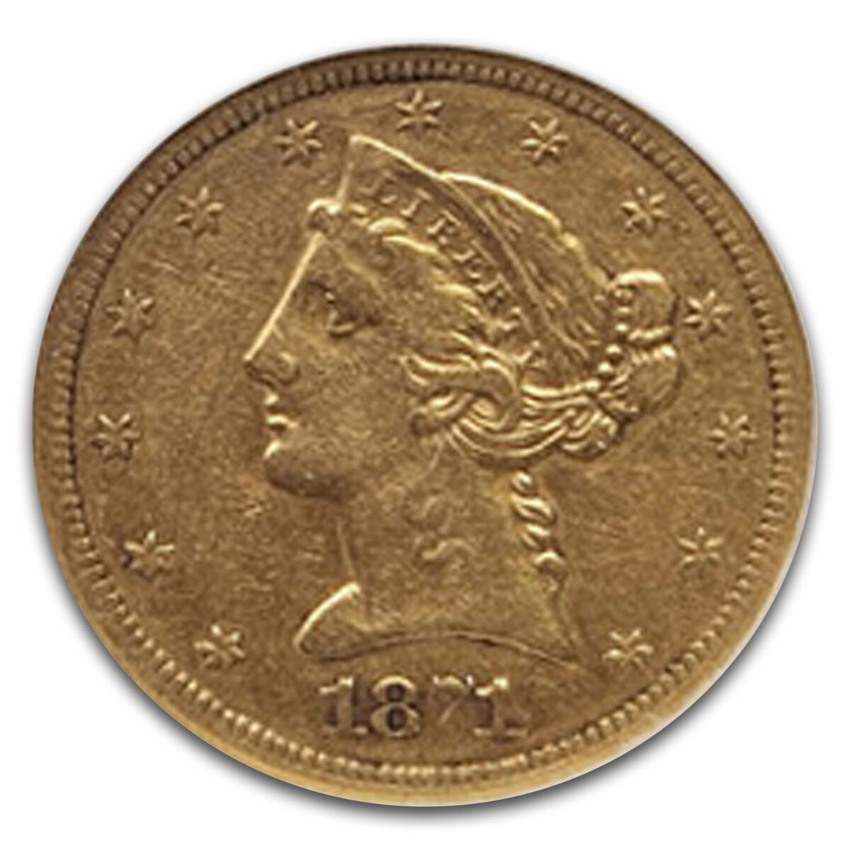 1871-S $5 Liberty Gold Half Eagle XF-40 NGC