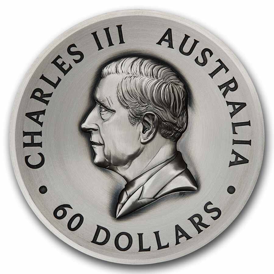 2025 Australia 2 Kilo Silver Antiqued Butterfly High Relief