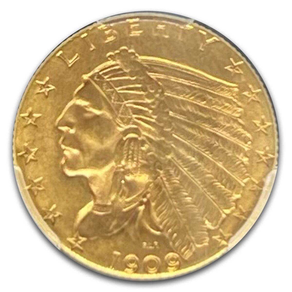 1909 $2.50 Indian Gold Quarter Eagle MS-66 PCGS