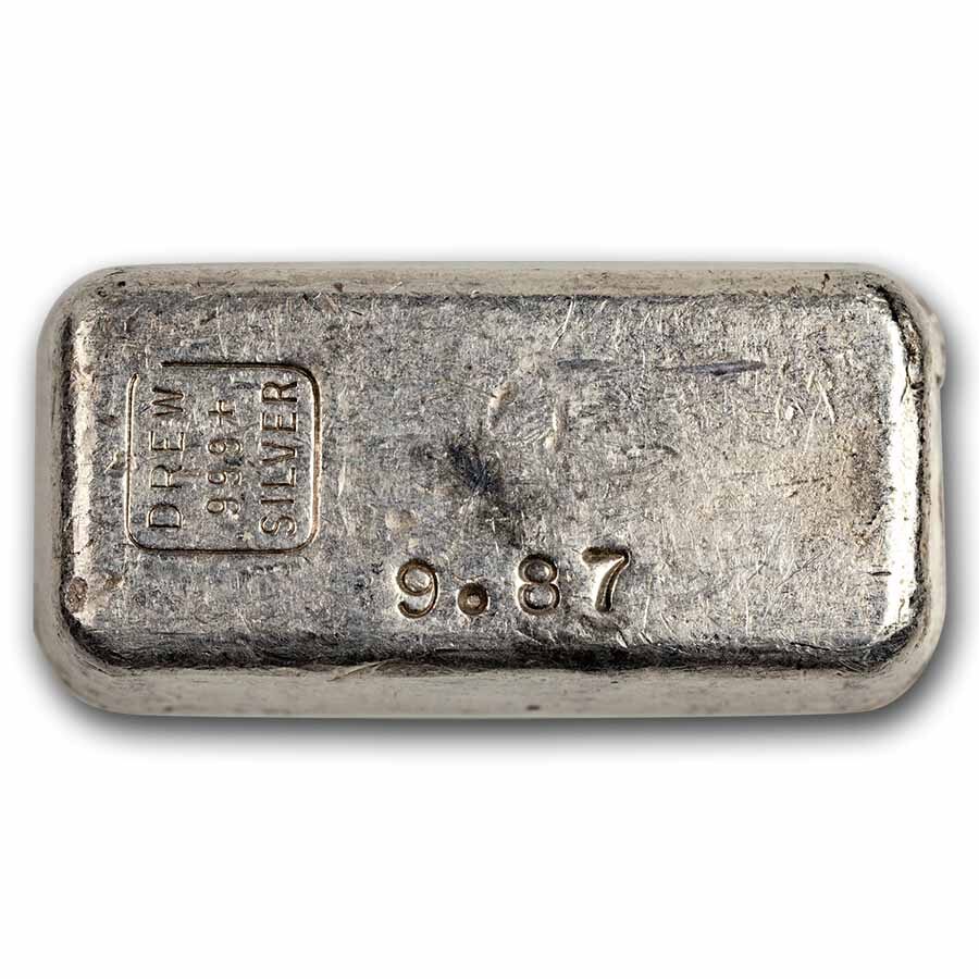 9.87 oz Silver Bar - Drew Refining Co.