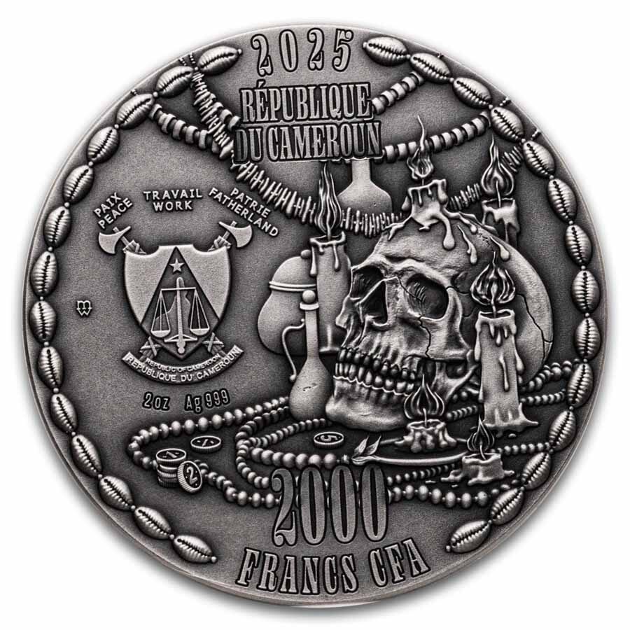 2025 Republic of Cameroon 2 oz Silver Baron Samedi (Box & COA)