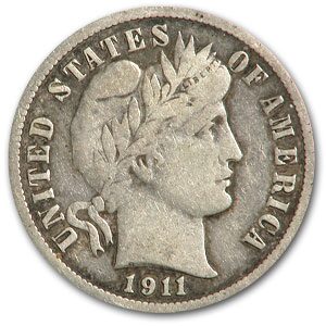 1911-S Barber Dime Fine