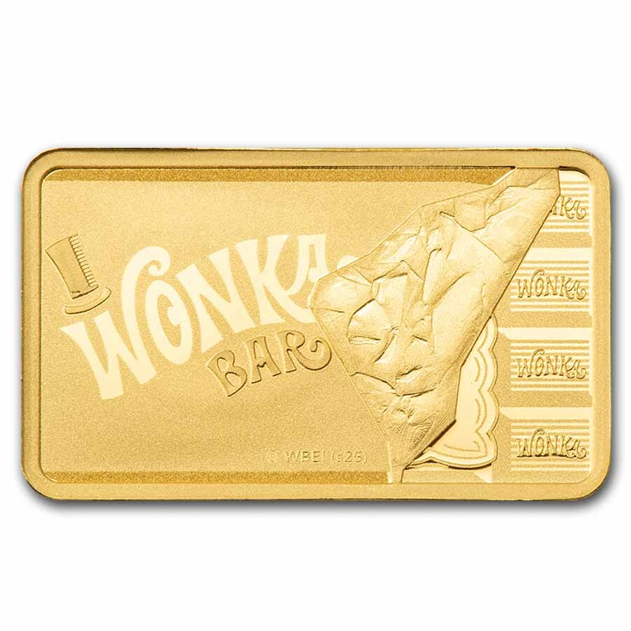 1 gram Gold Bar - PAMP Willy Wonka Bar (In Assay w/ Sleeve)