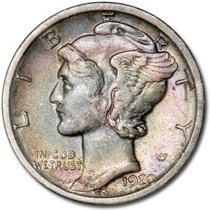 1920-D Mercury Dime AU