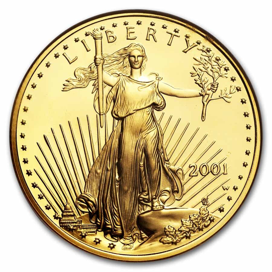 2001-W 1/2 oz Proof American Gold Eagle PF-70 UCAM NGC