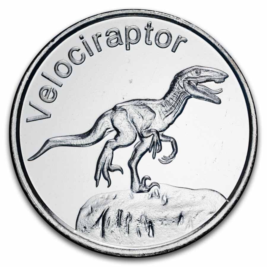 1 oz Silver Round - Velociraptor