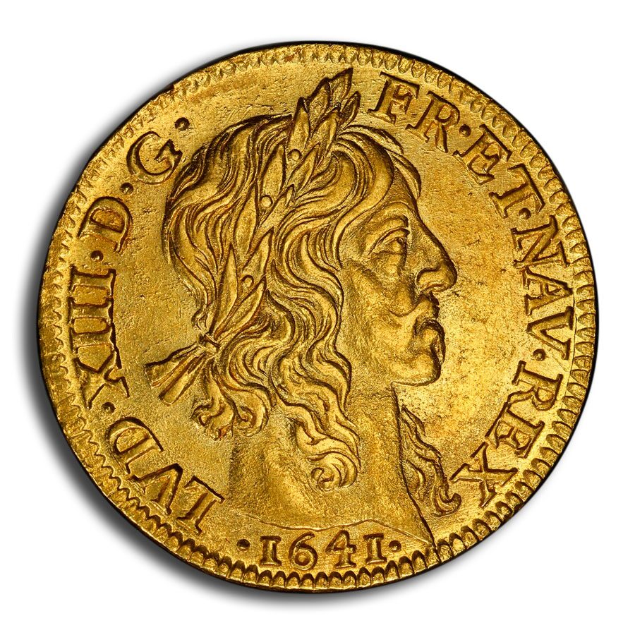 1641-A France Gold Louis d'Or Louis XIII MS-61 PCGS