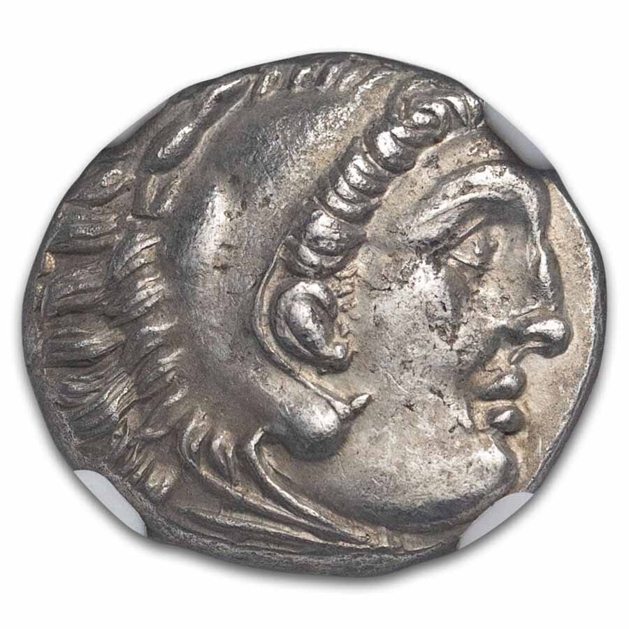 Kingdom of Macedon AR Drachm Alexander III (336-323 BC) AU NGC