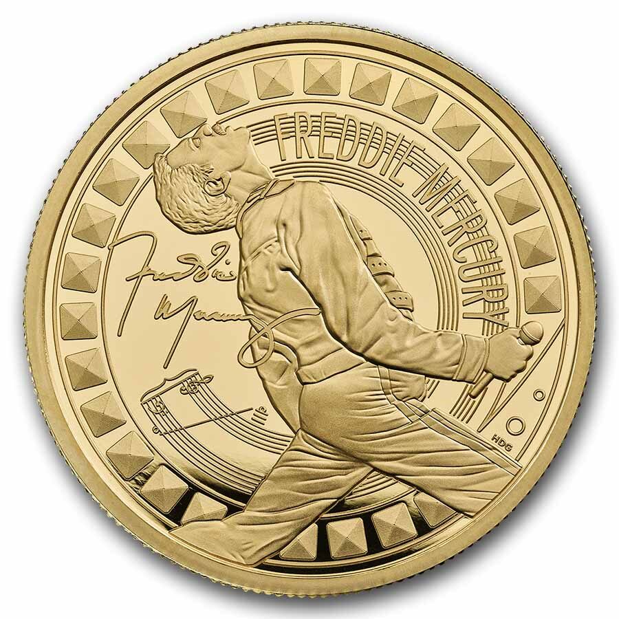 2025 GB 1 oz Gold GBP100 Proof Music Legends: Freddie Mercury