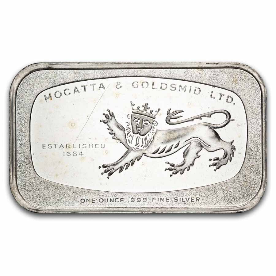 1 oz Silver Bar - The Chartered Mint Ltd. (Mocatta Metals Corp)