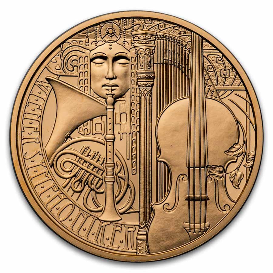 2025 Austria Pf Gold €100 125 Yrs Vienna Symphony Orchestra