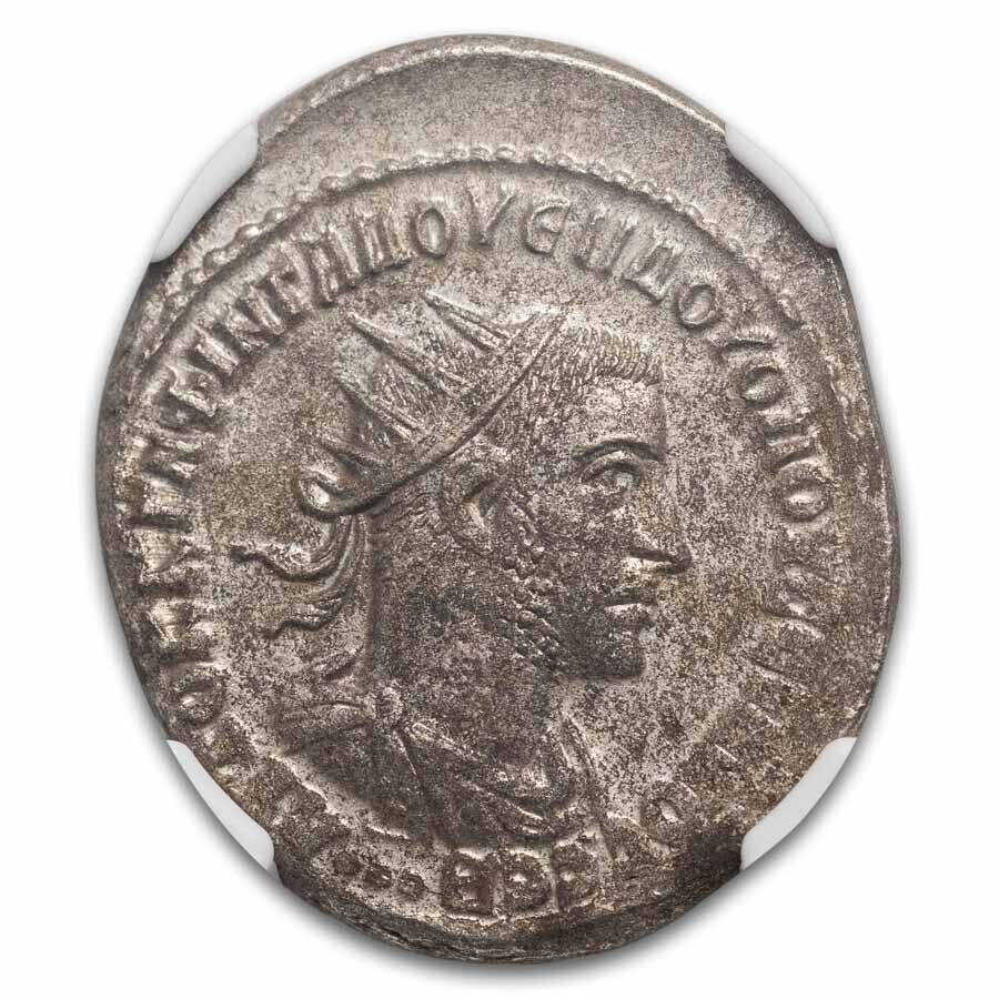 Roman Empire AR Tetradrachm Volusian (251-253 AD) AU NGC