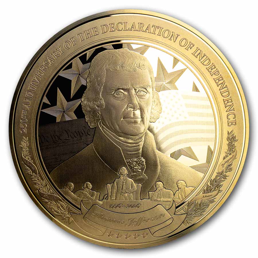 2026 Barbados 1 oz Gold Committee of Five: Thomas Jefferson