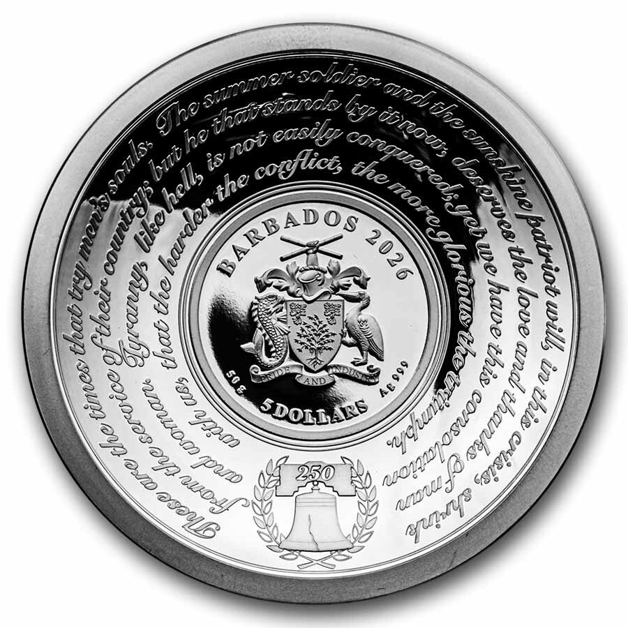2026 Barbados Silver George Washington Crossing The Delaware