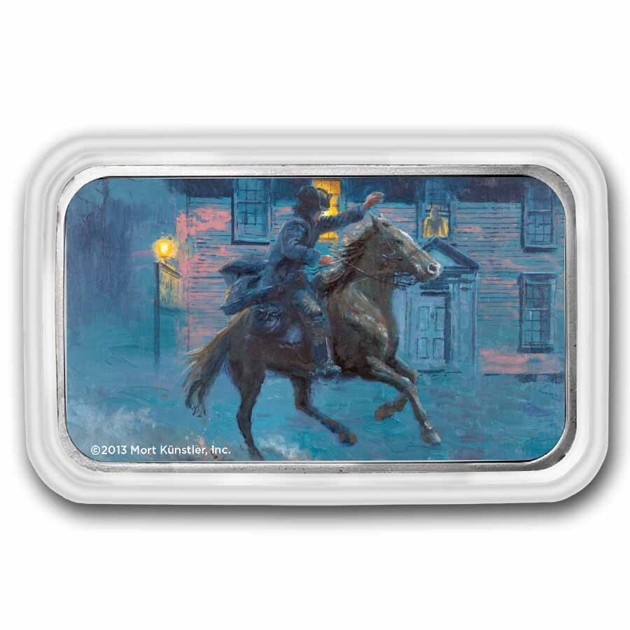 4 x 1 oz Silver Colorized Bar - American Revolution Masterpieces