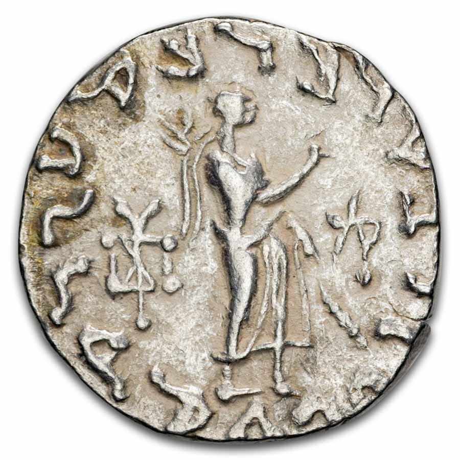 Indo Scythian Silver Tetradrachm Azes I (57-35 BC) AU