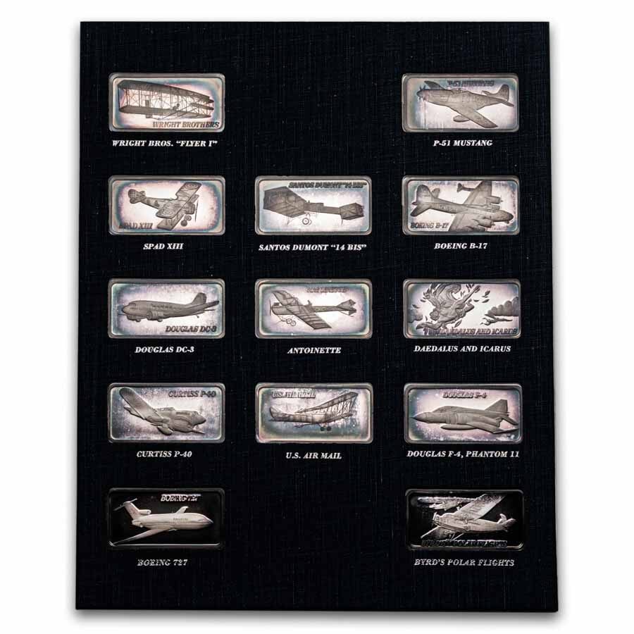 1 oz Silver Bar - Hamilton Mint 50-Piece Set (World of Flight)
