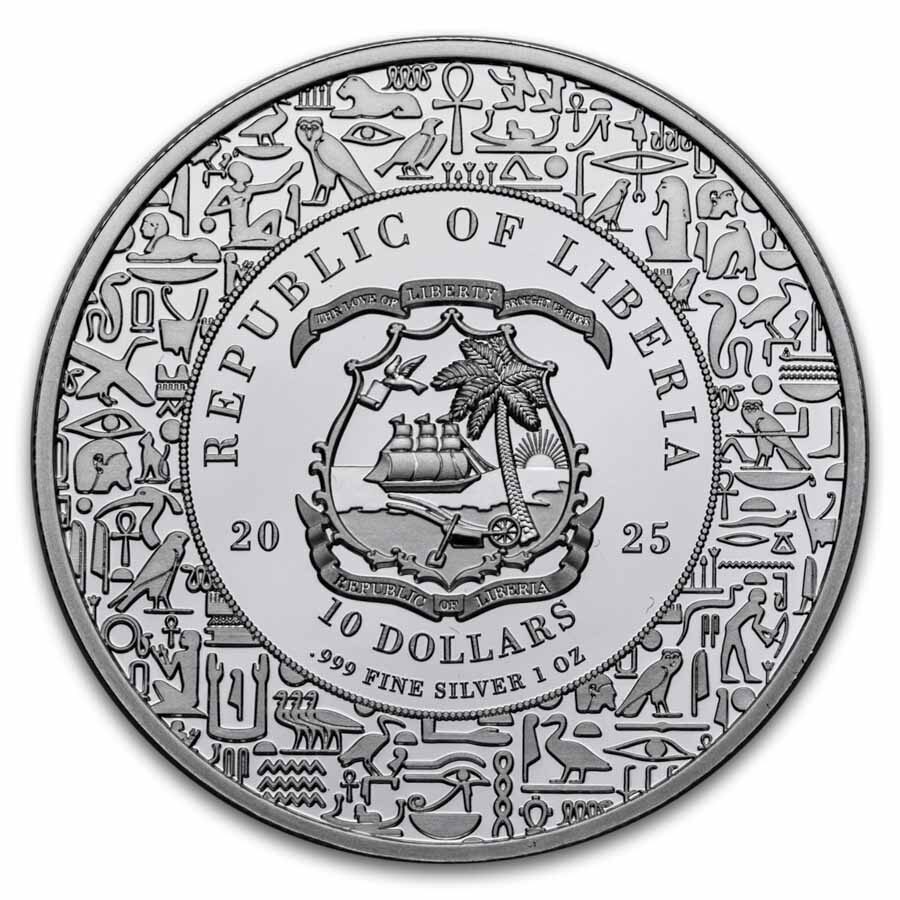 2025 Liberia 1 oz Silver Egyptian Heritage: Sekhmet