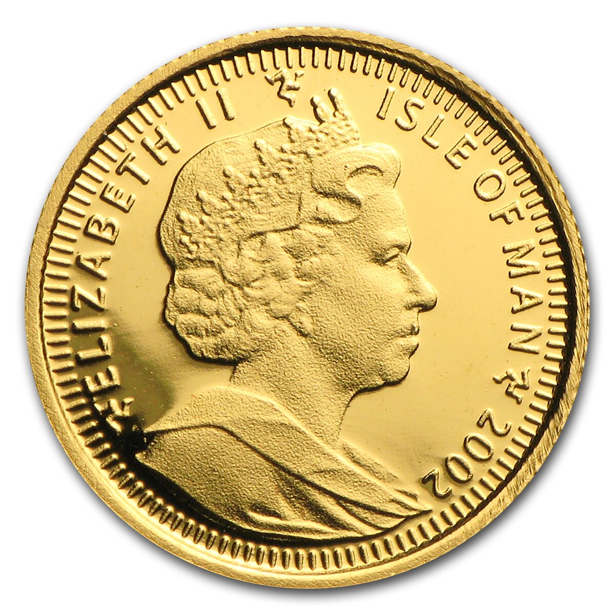 2002 Isle of Man 1/25 oz Gold Bengal Cat BU