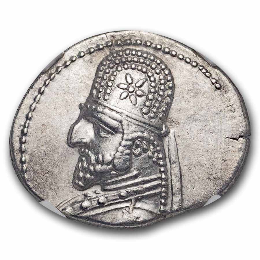 Parthian Empire AR Drachm Mithradates III (87-80 BC) Ch XF NGC