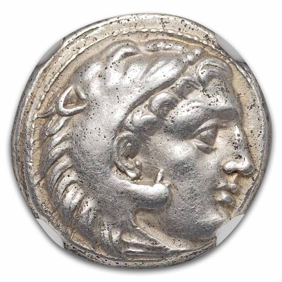 Kingdom of Macedon AR Drachm Alexander III (336-323 BC) AU NGC