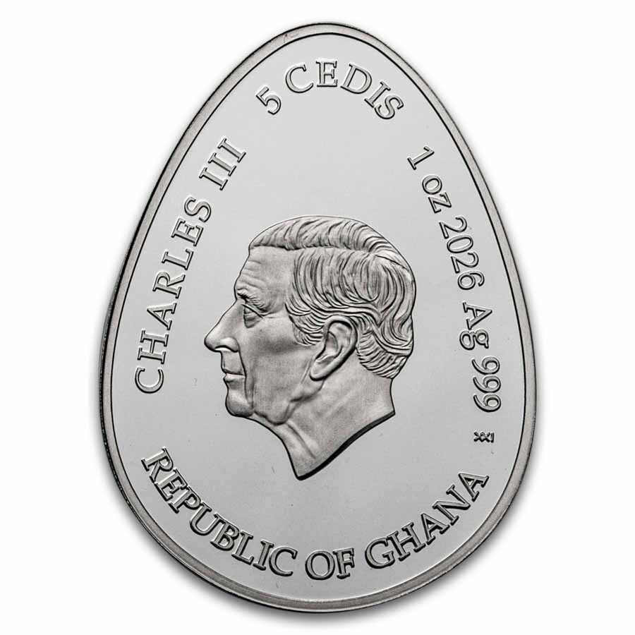 2026 Republic of Ghana 1 oz Silver Ukrainian Pysanka: Zoretsvit