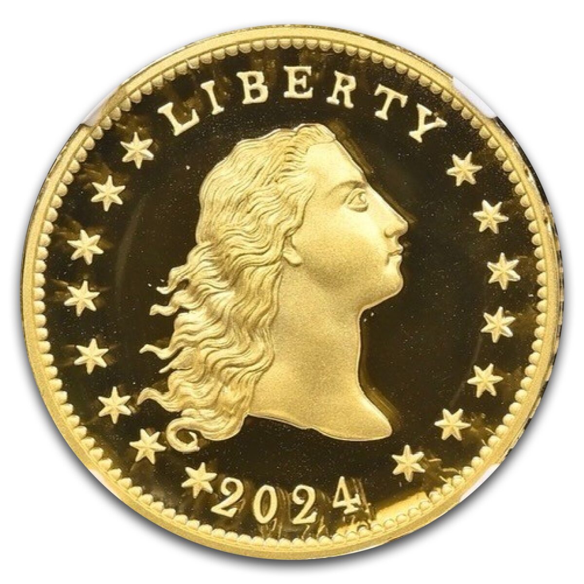 2024 Flowing Hair Gold Coin PF-70 UCAM NGC (230th Anniv)
