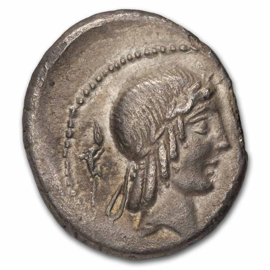 Roman Rep. AR Denarius L.C. Piso Frugi (90 BC) Fine (Cr-340/1)
