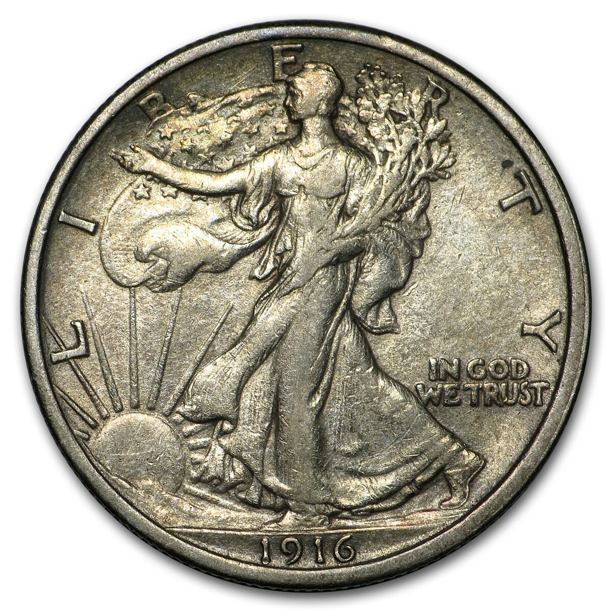 1916 Walking Liberty Half Dollar XF