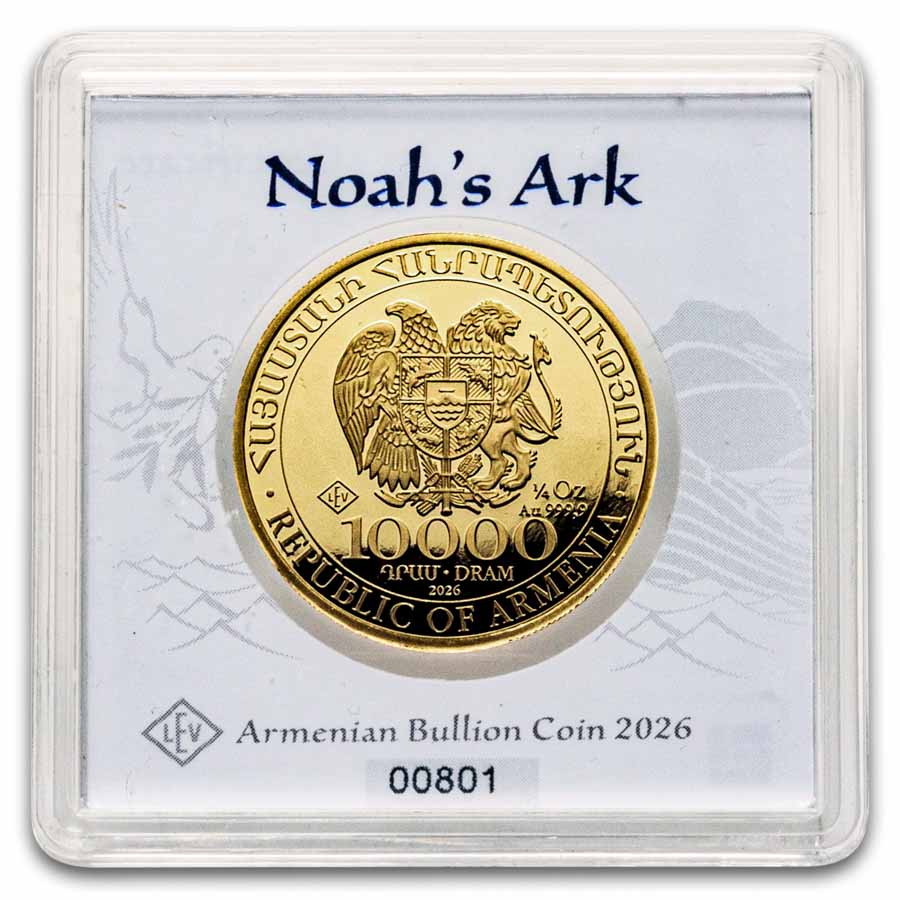 2026 Armenia 1/4 oz Gold 10,000 Dram Noah's Ark BU