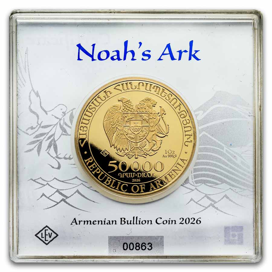 2026 Armenia 1 oz Gold 50,000 Dram Noah's Ark BU
