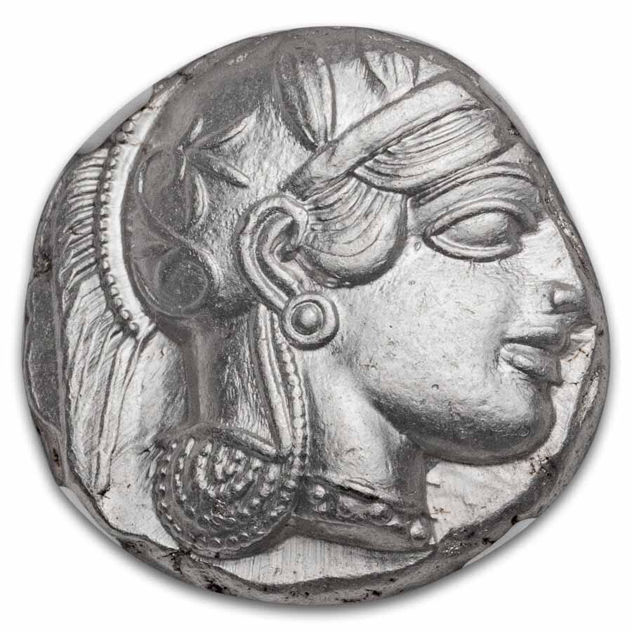 Attica, Athens AR Tetradrachm Owl 440-404 BC Ch AU NGC 4/4