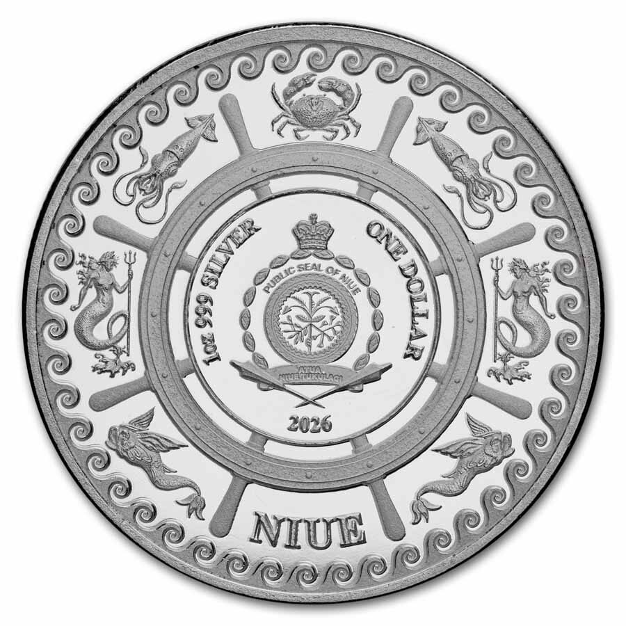2026 Niue 1 oz Silver Mythical Creatures; The Kraken BU