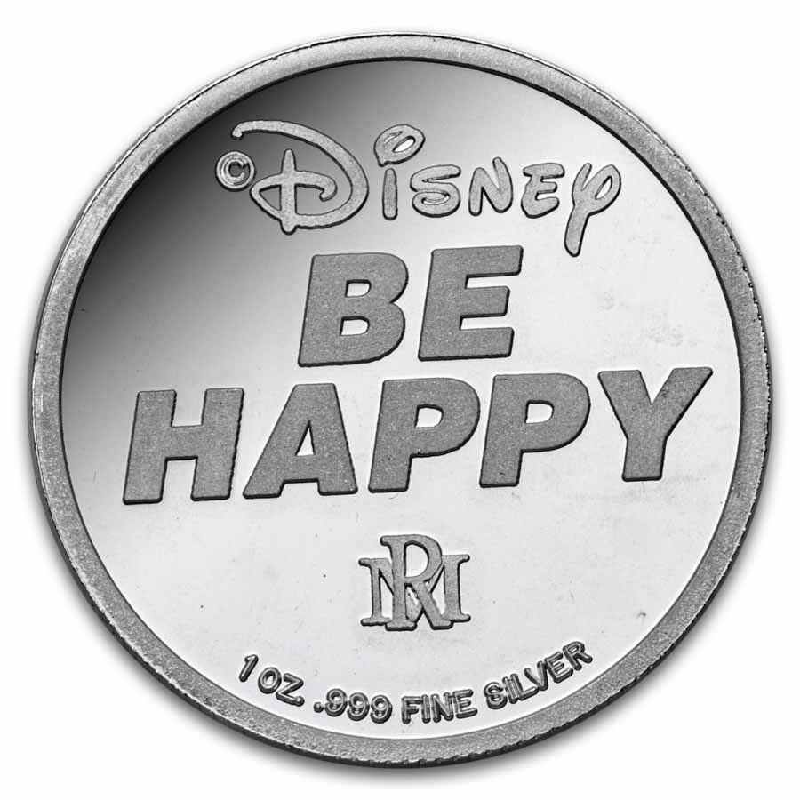 1 oz Silver Round - 1989 Disney Be Happy (Rarities, 1st Ed.)