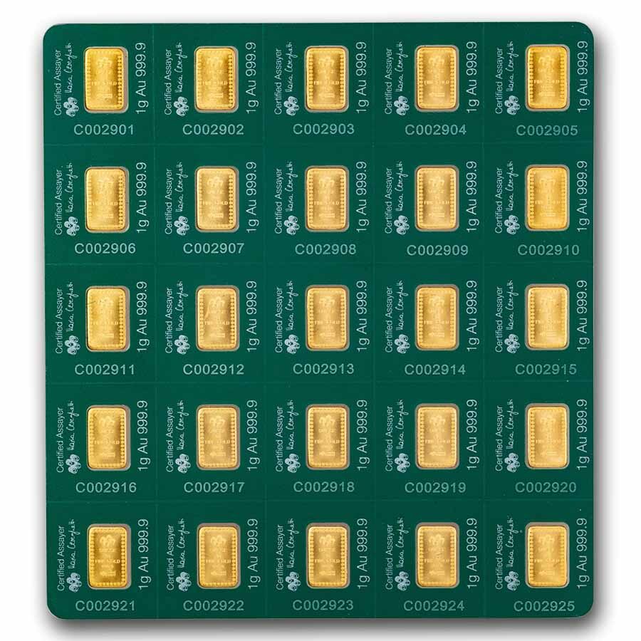 25x1 gram Gold Bar PAMP Suisse Diwali Multigram+25 (In Assay)