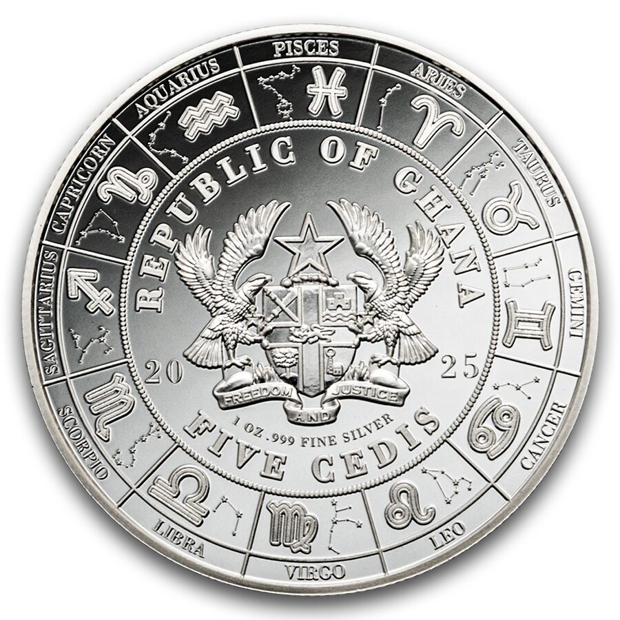 2025 Republic of Ghana 1 oz Silver Anime Zodiac: Libra