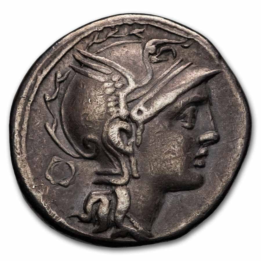 Roman AR Denarius Manc./Pulcher/Urbin. 111-110 BC XF (Cr-299/1b)