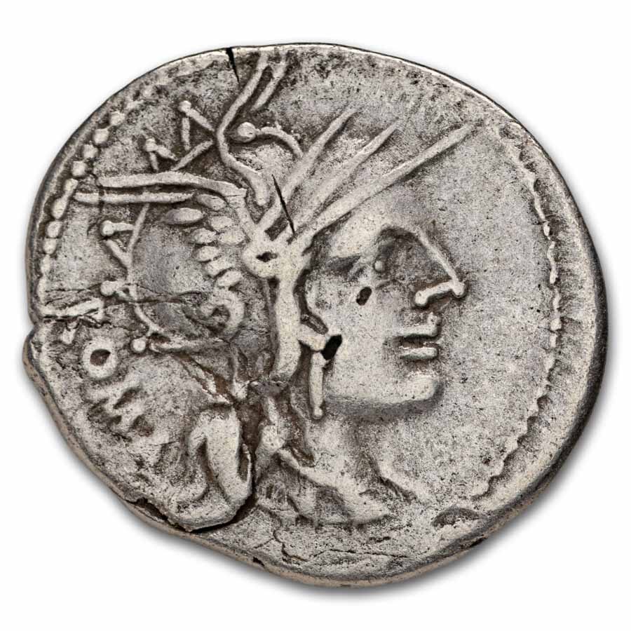 Roman Republic AR Denarius M. Tullius (120 BC) VF (Cr-280/1)