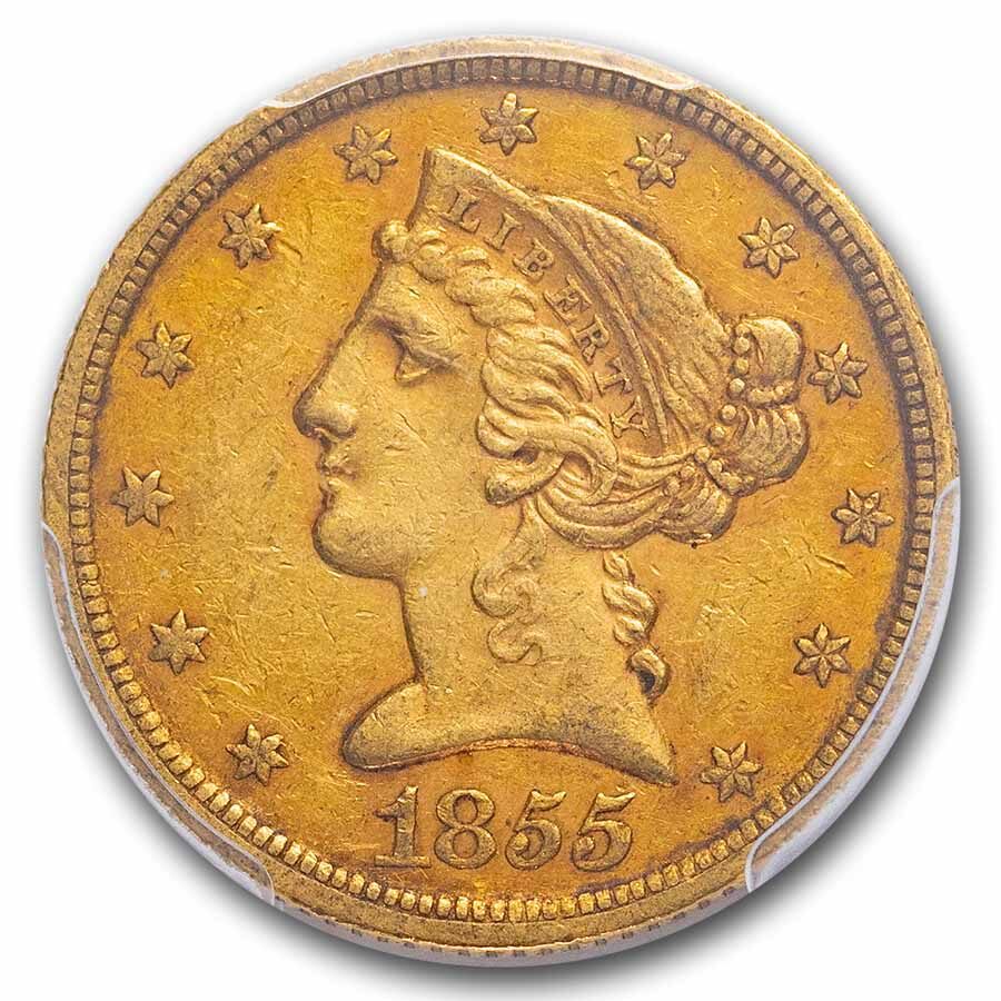 1855-C $5 Liberty Gold Half Eagle XF-45 PCGS