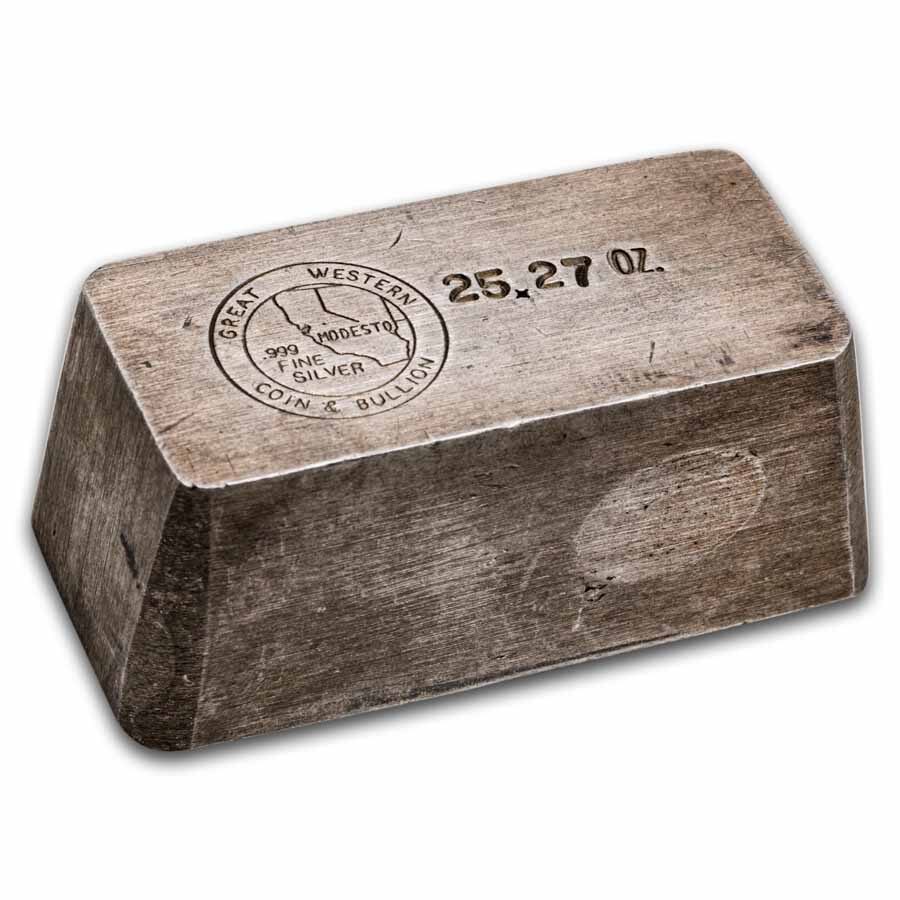 25.27 oz Silver Bar - Great Western Coin & Bullion