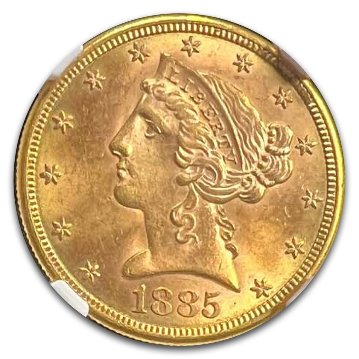 1885-S $5 Liberty Gold Half Eagle MS-65+ NGC