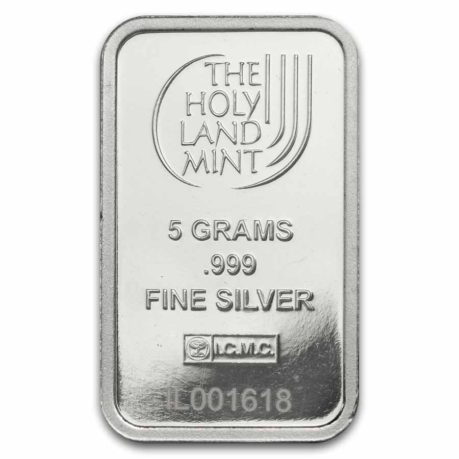 5 gram Silver Bar - Holy Land Mint (Dove of Peace)