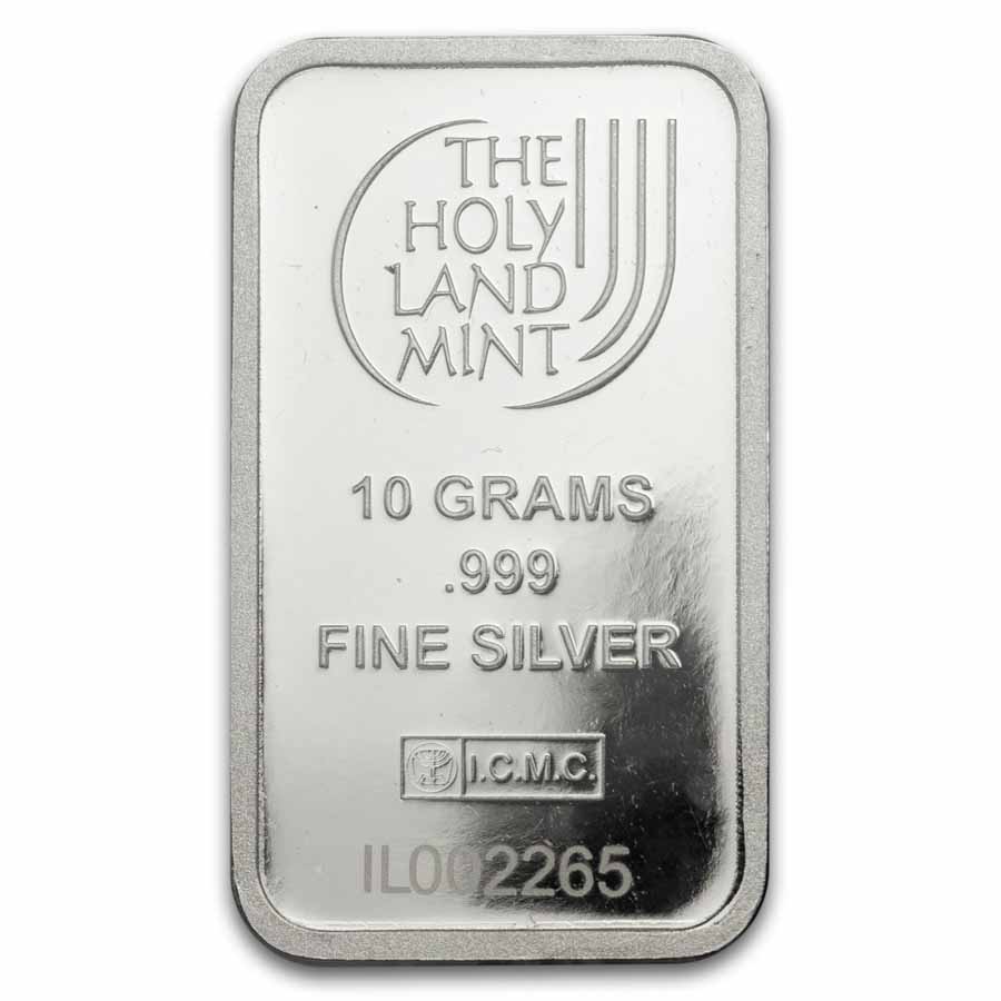 10 gram Silver Bar - Holy Land Mint (Dove of Peace)
